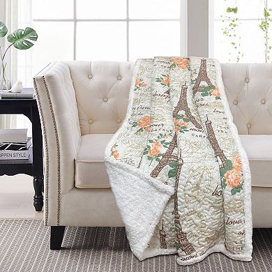 Harper Lane Vintage Paris Peach Sherpa Throw Blanket