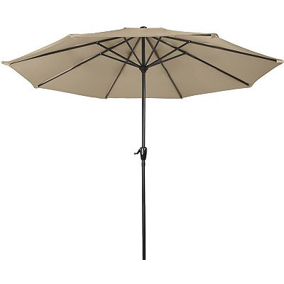 everite grand patio 9 foot umbrella Ayge FT Outdoor Table Umbrella Fiberglass Frame Beige Special Feature Pure Garden 9' Patio Umbrella
