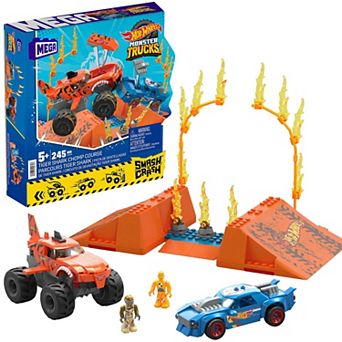 Mega Bloks Hot Wheels Tiger Shark Chomp Course 245 pc Monster Truck Building Toy