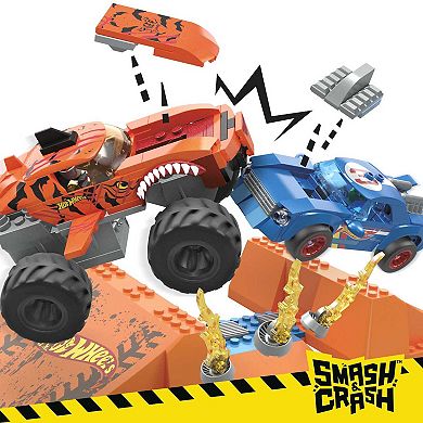Mega Bloks Hot Wheels Tiger Shark Chomp Course 245-Piece Monster Truck Building Toy