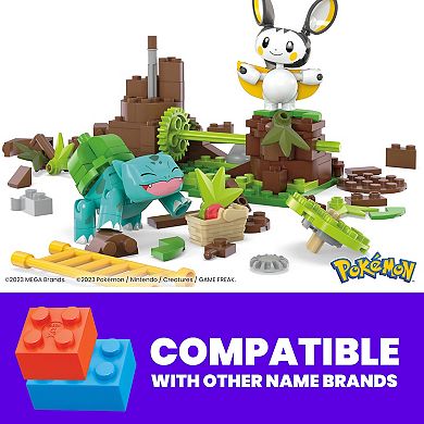 Mega Bloks Pokémon Emolga and Bulbasaur's 194-Piece Charming Woods Building Toy Kit