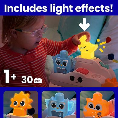 Mega Bloks Fisher Price Rise & Snooze 30-Piece Night Light Sensory Block Toy