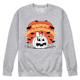 Men's Peanuts Pumpkin Retro Halloween Fleece Sweatshirt