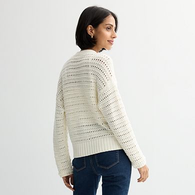 Petite Sonoma Goods For Life Open Stitch Cardigan