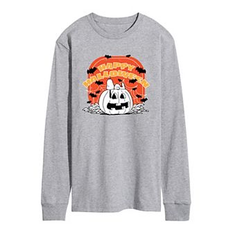 Men's Peanuts Retro Halloween Long Sleeve Graphic Tee