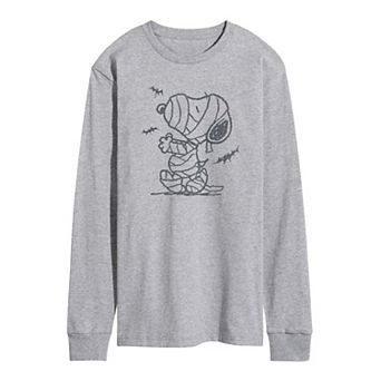 Men's Peanuts Snoopy Mummy Bats Long Sleeve Graphic Tee