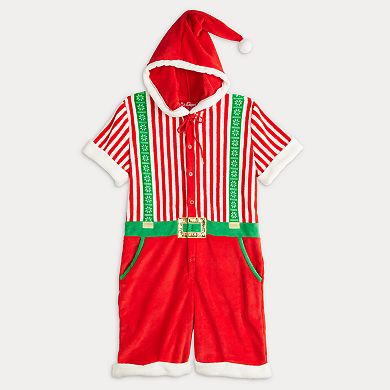 Men's Short Sleeve Suspender Santa Romphim