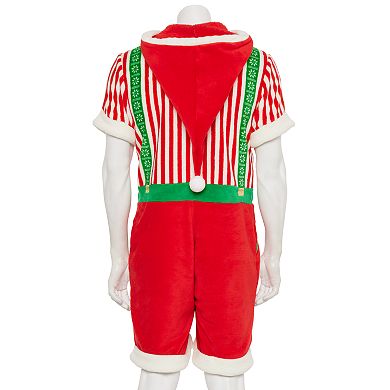 Men's Short Sleeve Suspender Santa Romphim