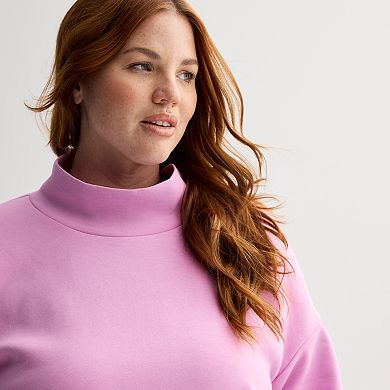 Plus Size Tek Gear Double Knit Funnel Neck Sweater