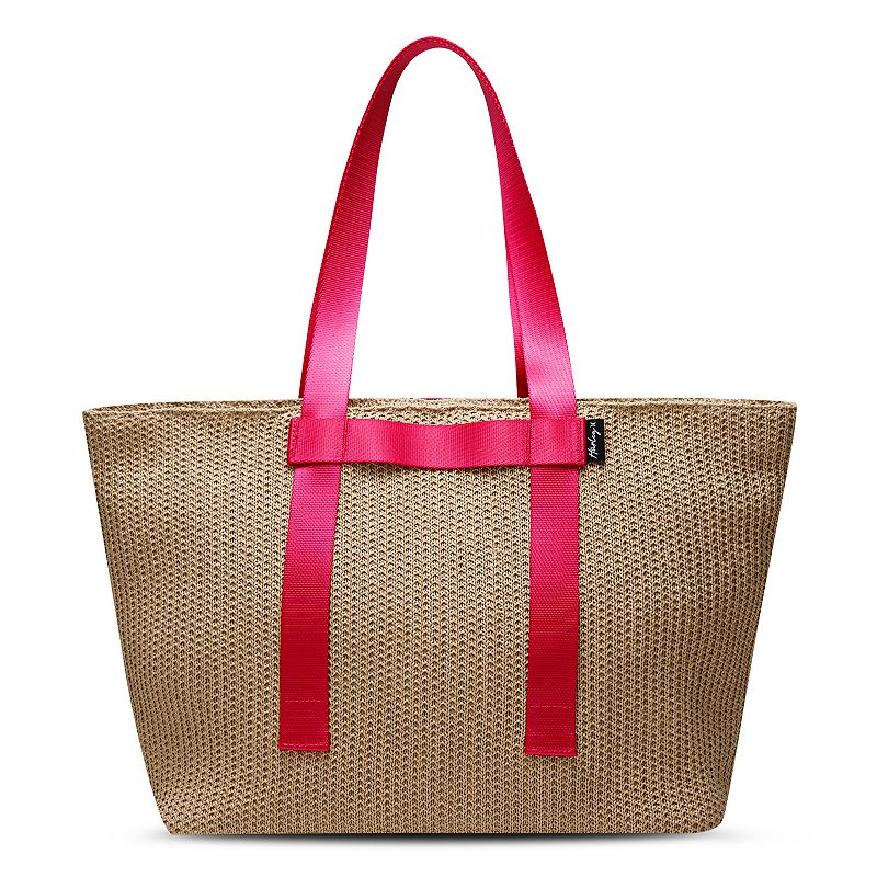Hurley Straw Tote Bag, With Pink
