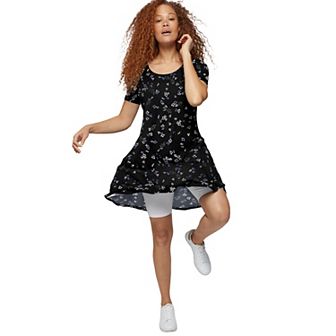 ellos Plus Size Short Sleeve A-Line Knit Dress