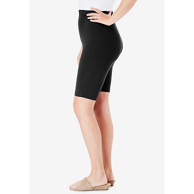 Roaman's Women's Plus Size Everyday Essential Stretch Bike Shorts