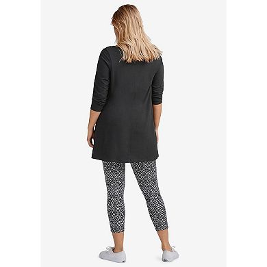 Ellos Plus Size Cotton Spandex Capri Length Leggings