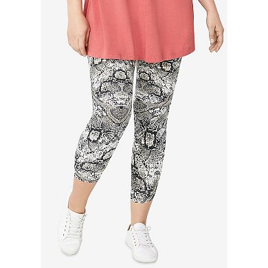 Ellos Plus Size Cotton Spandex Capri Length Leggings