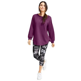 ellos Plus Size Knit Capri Leggings