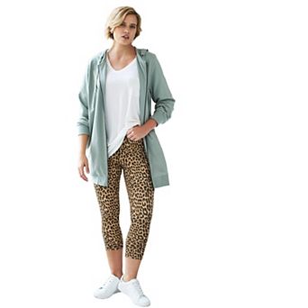 ellos Plus Size Cotton Spandex Capri Length Leggings