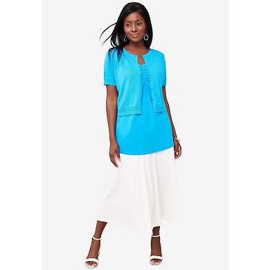 Jessica London Women's Plus Size Soft Ease Midi Skirt