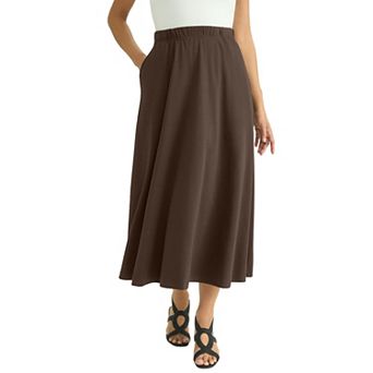 Jessica London Women's Plus Size Soft Ease Midi Skirt