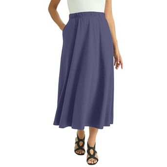 Jessica London Women's Plus Size Soft Ease Midi Skirt