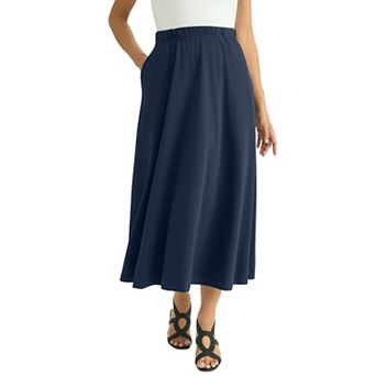 Jessica London Women's Plus Size Soft Ease Midi Skirt