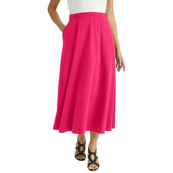 Jessica London Women's Plus Size Soft Ease Midi Skirt