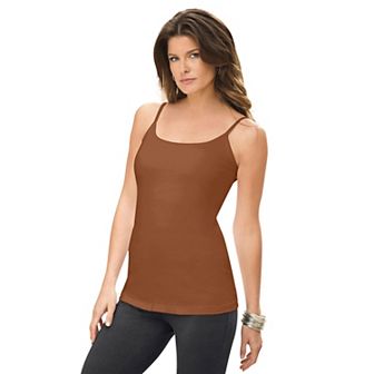 Roaman's Women's Plus Size Plus Size Cami With Built-In Bra And Adjustable Straps