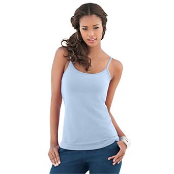 Roaman's Women's Plus Size Plus Size Cami With Built-In Bra And Adjustable Straps