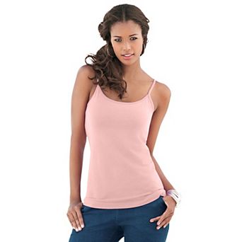 Roaman's Women's Plus Size Cami With Built-In Bra And Adjustable Straps
