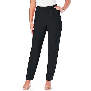 Roaman's Women's Plus Size Petite Classic Bend Over Pant Woven Pull-On Straight Leg Pant