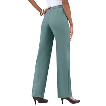 Roaman's Women's Plus Size Petite Plus Size Classic Bend Over Pant
