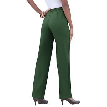 Roaman's Women's Plus Size Petite Plus Size Classic Bend Over Structured Straight Leg Pull-On Pant