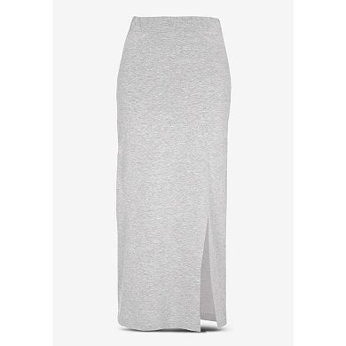Ellos Plus Size Cotton Spandex Pull On A Line Maxi Skirt