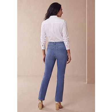 Jessica London Women's Plus Size Petite True Fit Stretch Denim Straight Leg Jean