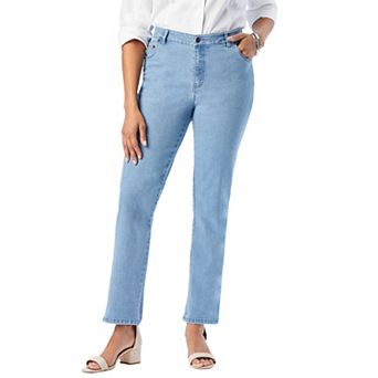 Jessica London Women's Plus Size Petite True Fit Stretch Denim Straight Leg Jean
