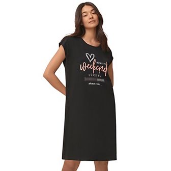 ellos Plus Size Cap Sleeve Sleep Shirt