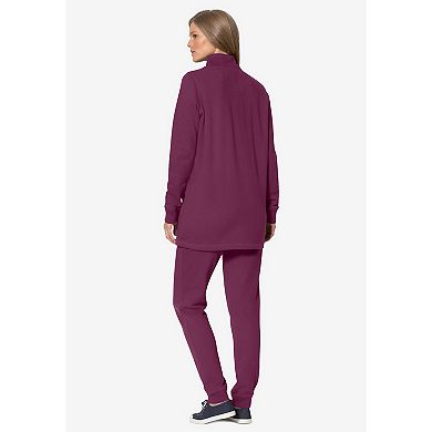 Woman Within Plus Size 2-Piece Fleece Sweatshirt Set