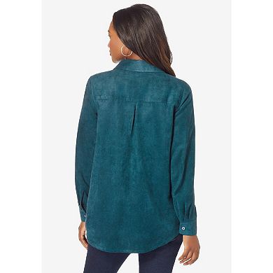 Roaman's Women's Plus Size Faux Suede Big Shirt