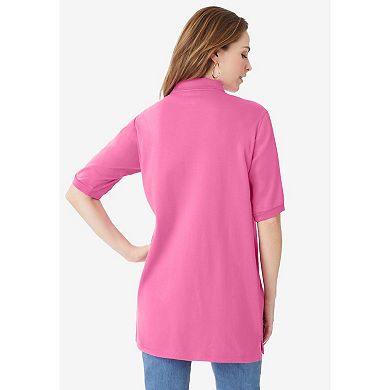 Roaman's Women's Plus Size Oversized Polo Tunic
