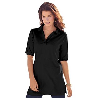 Roaman's Women's Plus Size Oversized Polo Tunic