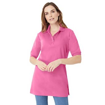 Roaman's Women's Plus Size Oversized Polo Tunic