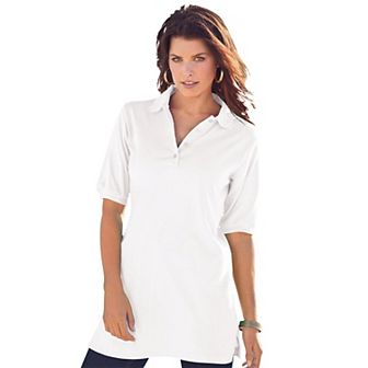 Roaman's Women's Plus Size Oversized Polo Tunic