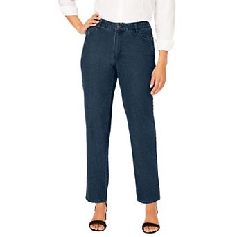 Jessica London Women's Plus Size Tall Classic Cotton Denim Straight-Leg Jean