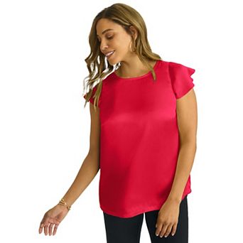 Jessica London Women's Plus Size Satin Blouse