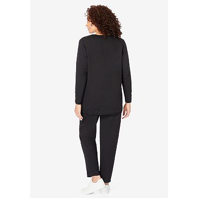 Woman Within Plus Size Petite Fleece Sweatshirt Set