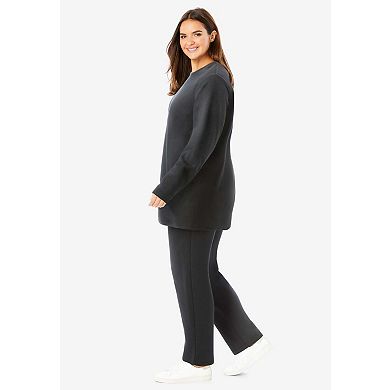 Woman Within Plus Size Petite Fleece Sweatshirt Set