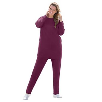 Woman Within Plus Size Petite Fleece Sweatshirt Set