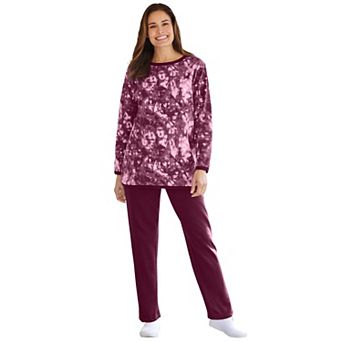 Woman Within Plus Size Petite Fleece Sweatshirt Set