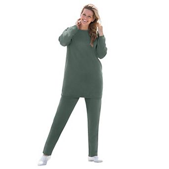 Woman Within Plus Size Petite Fleece Sweatshirt Set
