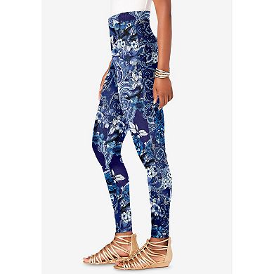 Roaman's Women's Plus Size Essential Stretch Ankle Length Pull-On Legging