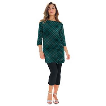 Roaman's Women's Plus Size Cotton Ultimate Boatneck Tunic With Side Slits